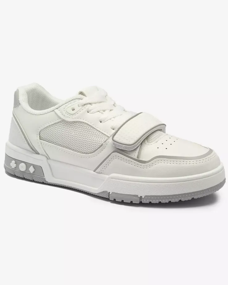 Royalfashion Sportowe sneakersy damskie w biało- szarym kolorze Xirrat