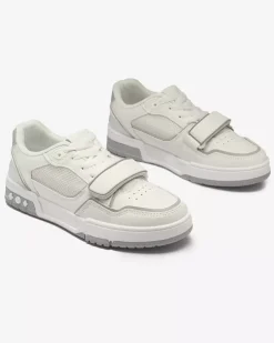 Royalfashion Sportowe sneakersy damskie w biało- szarym kolorze Xirrat