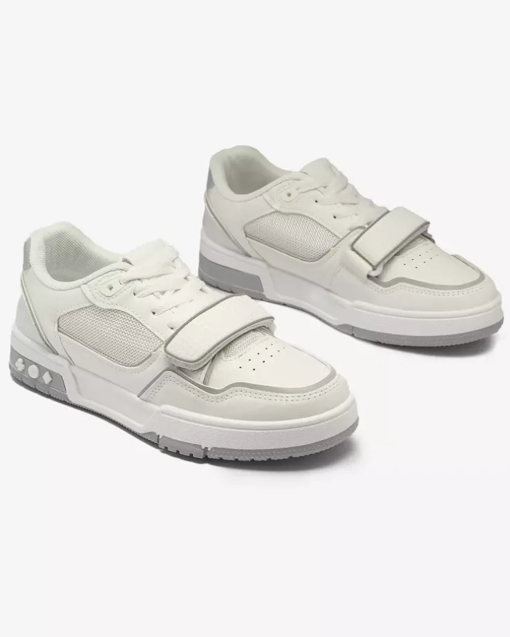 Royalfashion Sportowe sneakersy damskie w biało- szarym kolorze Xirrat