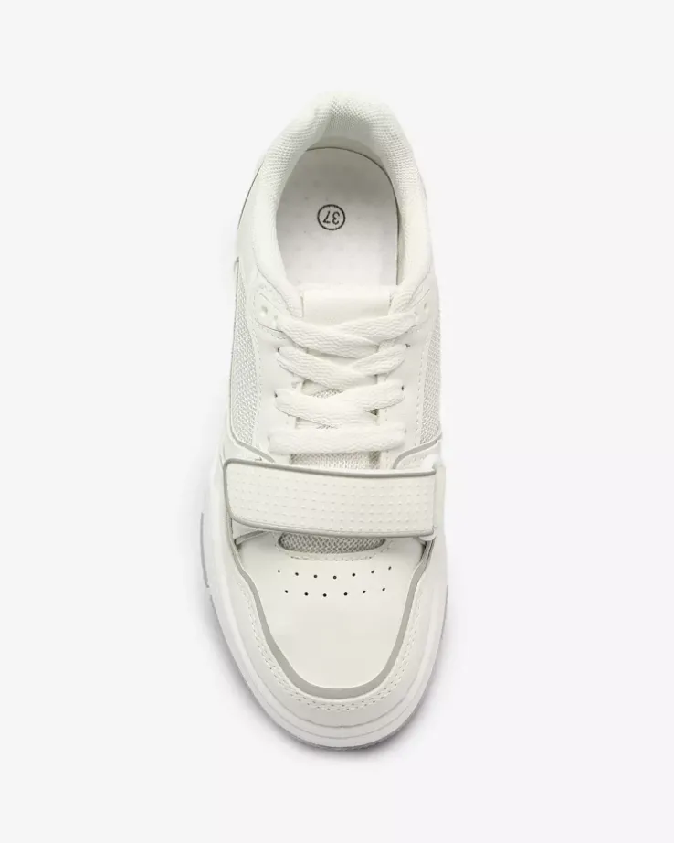 Royalfashion Sportowe sneakersy damskie w biało- szarym kolorze Xirrat