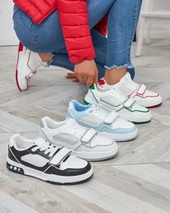 Royalfashion Sportowe sneakersy damskie w biało- szarym kolorze Xirrat