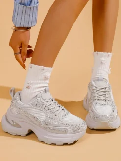 Royalfashion Sportowe sneakersy damskie z cyrkoniami Bloss