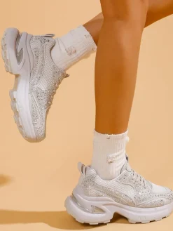 Royalfashion Sportowe sneakersy damskie z cyrkoniami Bloss