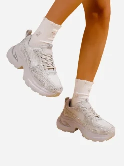 Royalfashion Sportowe sneakersy damskie z cyrkoniami Bloss