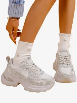 Royalfashion Sportowe sneakersy damskie z cyrkoniami Bloss