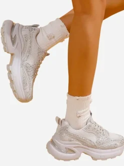 Royalfashion Sportowe sneakersy damskie z cyrkoniami Bloss