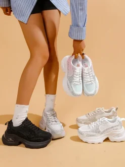 Royalfashion Sportowe sneakersy damskie z cyrkoniami Bloss