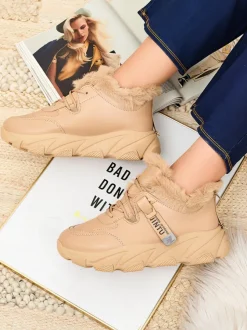 Royalfashion Sportowe sneakersy damskie z futerkiem Nonuas