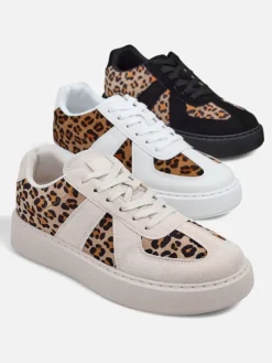 Royalfashion Sportowe sneakersy damskie z printem w panterkę Big Cat