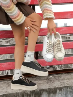 Royalfashion Sportowe sneakersy damskie z ozdobnymi sznurówkami Eone