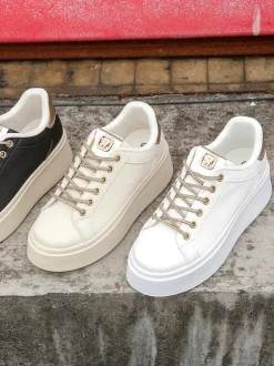 Royalfashion Sportowe sneakersy damskie z ozdobnymi sznurówkami Eone