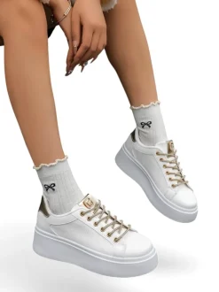 Royalfashion Sportowe sneakersy damskie z ozdobnymi sznurówkami Eone