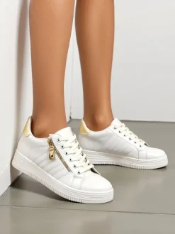 Royalfashion Sportowe sneakersy damskie z ozdobnym suwakiem Evrove