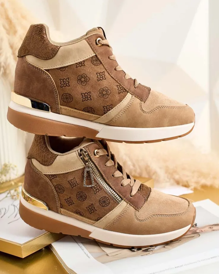 Royalfashion Sportowe sneakersy damskie z ukrytym koturnem Perotta