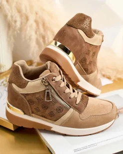 Royalfashion Sportowe sneakersy damskie z ukrytym koturnem Perotta