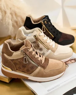 Royalfashion Sportowe sneakersy damskie z ukrytym koturnem Perotta