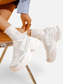 Royalfashion Sportowe sneakersy damskie z cyrkoniami Bloss