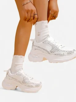 Royalfashion Sportowe sneakersy damskie z cyrkoniami Bloss