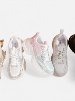 Royalfashion Sportowe sneakersy damskie z cyrkoniami Bloss