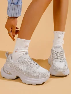 Royalfashion Sportowe sneakersy damskie z cyrkoniami Bloss