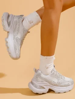 Royalfashion Sportowe sneakersy damskie z cyrkoniami Bloss