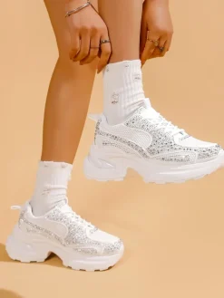 Royalfashion Sportowe sneakersy damskie z cyrkoniami Bloss