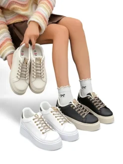 Royalfashion Sportowe sneakersy damskie z ozdobnymi sznurówkami Eone