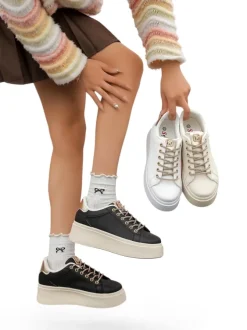 Royalfashion Sportowe sneakersy damskie z ozdobnymi sznurówkami Eone