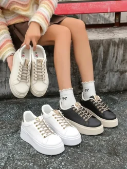 Royalfashion Sportowe sneakersy damskie z ozdobnymi sznurówkami Eone