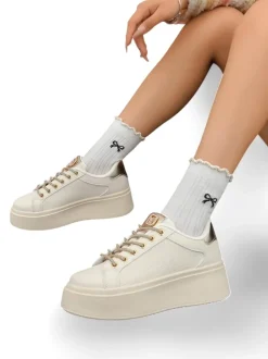 Royalfashion Sportowe sneakersy damskie z ozdobnymi sznurówkami Eone