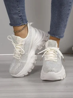 Royalfashion Sportowe sneakersy damskie z cyrkoniami Blysco