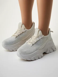 Royalfashion Sportowe sneakersy damskie z cyrkoniami Blysco