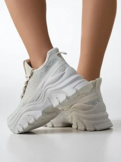 Royalfashion Sportowe sneakersy damskie z cyrkoniami Blysco