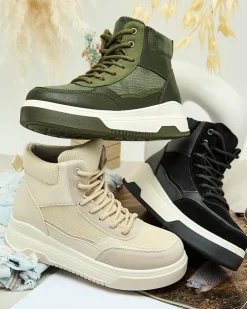 Royalfashion Sportowe wysokie sneakersy damskie Goloppy