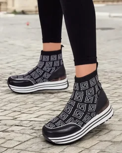 Royalfashion Sportowe wysokie sneakersy damskie Lori