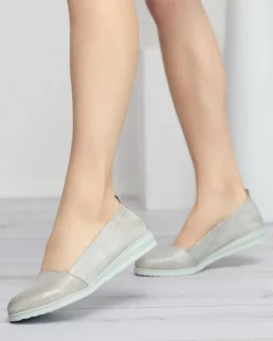 Royalfashion Srebrne baleriny damskie Asya