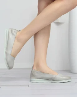 Royalfashion Srebrne baleriny damskie Asya