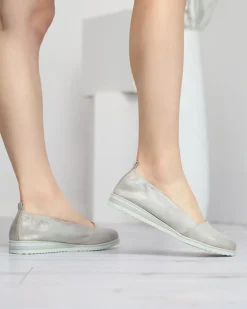 Royalfashion Srebrne baleriny damskie Asya