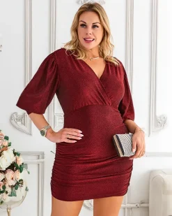 Royalfashion Sukienka damska mini z marszczeniem PLUS SIZE