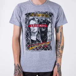 Royalfashion Szara bawełniana koszulka męska z printem