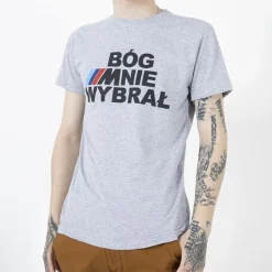 Royalfashion Szara bawełniana koszulka męska z printem