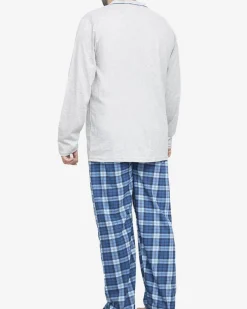 Royalfashion Szara piżama męska zapinana na guziki