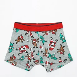 Royalfashion Szare chłopięce świąteczne bokserki