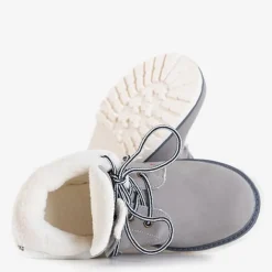 Royalfashion Szare chłopięce ocieplane trzewiki Tiptop