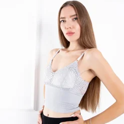 Royalfashion Szary biustonosz damski z elastycznym dołem