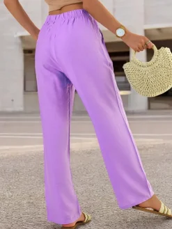 Royalfashion Szerokie spodnie damskie materiałowe