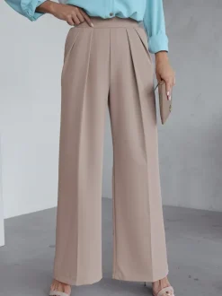 Royalfashion Szerokie spodnie damskie w kant