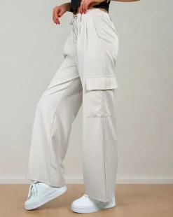 Royalfashion Szerokie spodnie damskie z kieszeniami