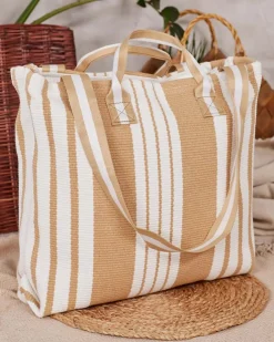 Royalfashion Tkaninowa torba w paski na ramię