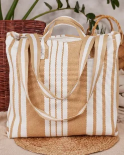 Royalfashion Tkaninowa torba w paski na ramię